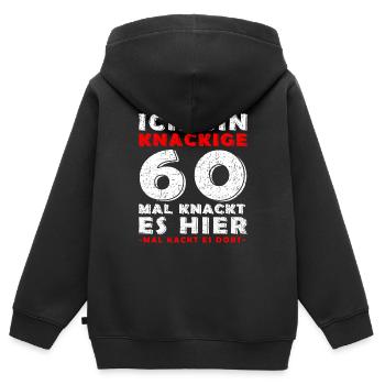 60. GEBURTSTAG 1963 KNACKIGE 60 - Kinder Premium Organic Zip Hoodie - Schwarz - Hinten - AI Model Kid Male (0cm)