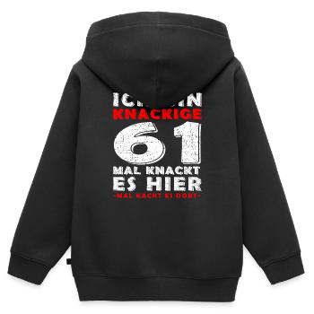 61. Geburtstag Geschenk Knackige 61 1962 - Kinder Premium Organic Zip Hoodie - Schwarz - Hinten - AI Model Kid Male (0cm)