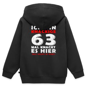 63. Geburtstag Geschenk Knackige 63 1960 - Kinder Premium Organic Zip Hoodie - Schwarz - Hinten - AI Model Kid Male (0cm)