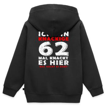 62. Geburtstag Geschenk Knackige 62 1961 - Kinder Premium Organic Zip Hoodie - Schwarz - Hinten - AI Model Kid Male (0cm)