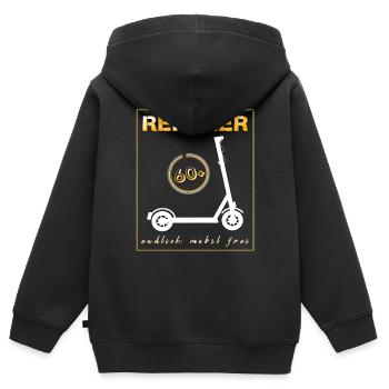 Rentner mobil - Kinder Premium Organic Zip Hoodie - Schwarz - Hinten - AI Model Kid Male (0cm)