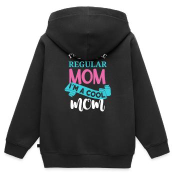 Nicht wie eine normale Mutter, ich bin eine coole Mutter - Kinder Premium Organic Zip Hoodie - Schwarz - Hinten - AI Model Kid Male (0cm)