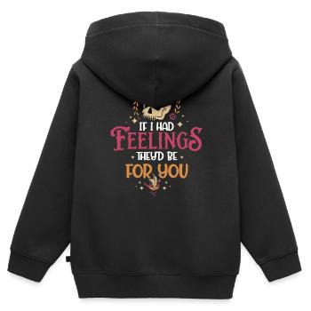 Sie wären für dich Anti-Valentinstag - Kinder Premium Organic Zip Hoodie - Schwarz - Hinten - AI Model Kid Male (0cm)