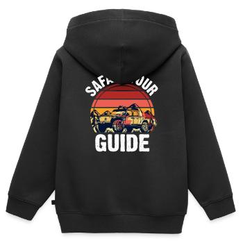 Safari Wildlife Afrika die großen 5 Zoologie - Kinder Premium Organic Zip Hoodie - Schwarz - Hinten - AI Model Kid Male (0cm)