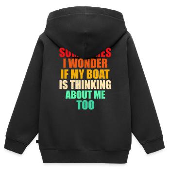 Captain Boat License Sailing Boat - Kids Premium Organic Zip-up Hoodie - black - Back - AI Model Kid Male (0cm)