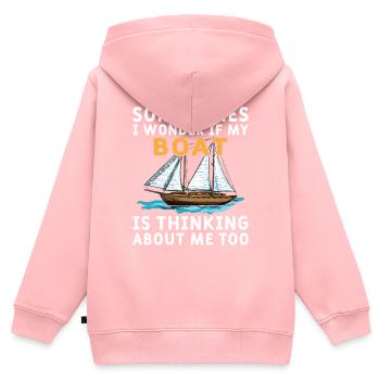 Captain Boat License Sailing Boat - Kids Premium Organic Zip-up Hoodie - rose - Back - AI Model Kid Female (0cm)