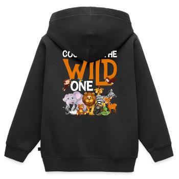 Safari Wildlife Afrika die großen 5 Zoologie - Kinder Premium Organic Zip Hoodie - Schwarz - Hinten - AI Model Kid Male (0cm)