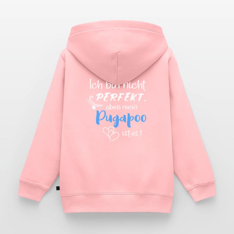 Perfekter Pugapoo - Pudel Mops Mix Kinder Premium Organic Zip Hoodie