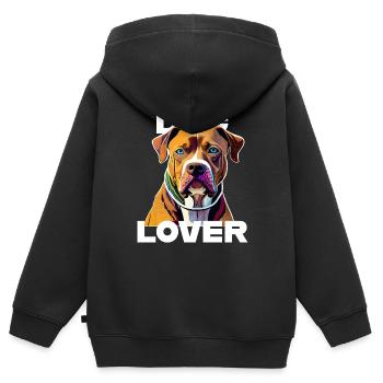 Dog Lover American Stafford - Kinder Premium Organic Zip Hoodie - Schwarz - Hinten - AI Model Kid Male (0cm)
