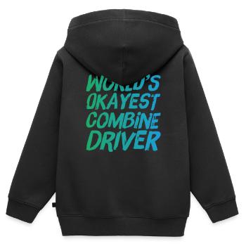 World s Okayest Combine Driver Fun Farming - Kinder Premium Organic Zip Hoodie - Schwarz - Hinten - AI Model Kid Male (0cm)