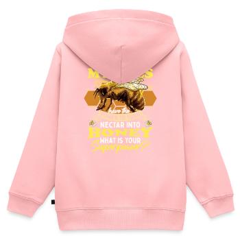 Meine Bienen verwandeln Nektar in Honig - Kinder Premium Organic Zip Hoodie - Rosa - Hinten - AI Model Kid Female (0cm)