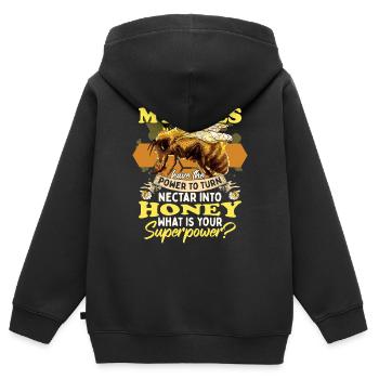 Meine Bienen verwandeln Nektar in Honig - Kinder Premium Organic Zip Hoodie - Schwarz - Hinten - AI Model Kid Male (0cm)