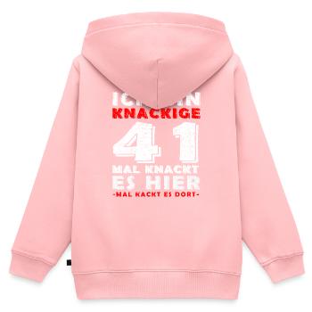 41. Geburtstag Mann Jahrgang 41 Jahre alt Spruch - Kinder Premium Organic Zip Hoodie - Rosa - Hinten - AI Model Kid Female (0cm)
