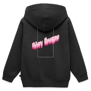 Hallo Zucker - Kinder Premium Organic Zip Hoodie - Schwarz - Hinten - AI Model Kid Male (0cm)