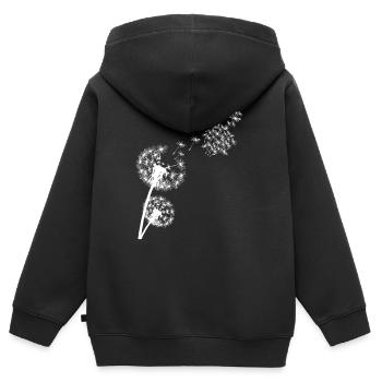 Mittelfinger Pusteblume Beleidigung - Kinder Premium Organic Zip Hoodie - Schwarz - Hinten - AI Model Kid Male (0cm)
