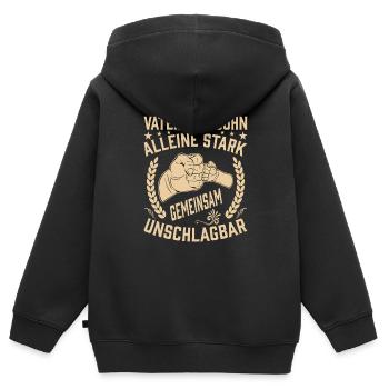 Vater und Sohn - Kinder Premium Organic Zip Hoodie - Schwarz - Hinten - AI Model Kid Male (0cm)