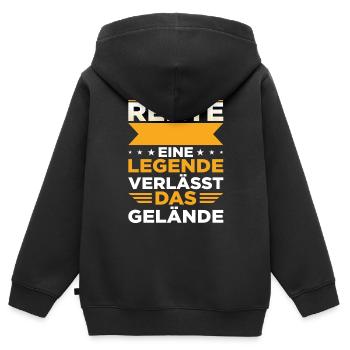 Rente Eine Legende Verlässt Das Gelände - Kinder Premium Organic Zip Hoodie - Schwarz - Hinten - AI Model Kid Male (0cm)