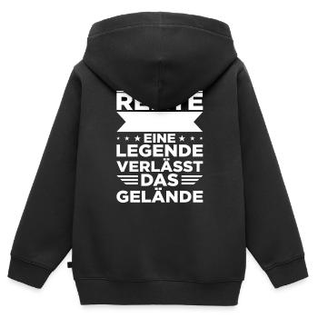 Rente Eine Legende Verlässt Das Gelände - Kinder Premium Organic Zip Hoodie - Schwarz - Hinten - AI Model Kid Male (0cm)