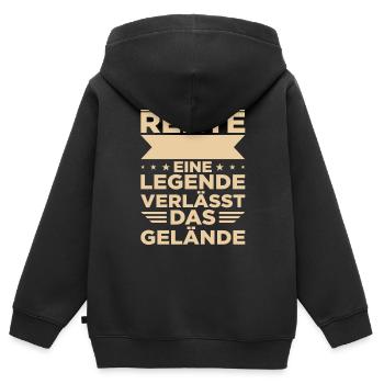 Rente Eine Legende Verlässt Das Gelände - Kinder Premium Organic Zip Hoodie - Schwarz - Hinten - AI Model Kid Male (0cm)