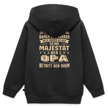 Opa Geburtstag Opa Sprüche Opa Geschenke - Kinder Premium Organic Zip Hoodie - Schwarz - Hinten - AI Model Kid Male (0cm)