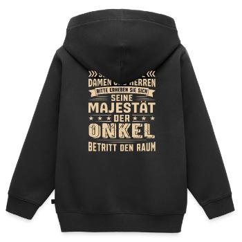 Onkel Geburtstag Onkel Sprüche Onkel Geschenke - Kinder Premium Organic Zip Hoodie - Schwarz - Hinten - AI Model Kid Male (0cm)