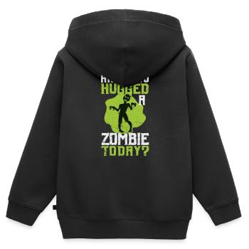 Avez-vous étreint un zombie aujourd’hui Drôle - Sweat Premium à capuche zippé enfant bio - noir - Dos - AI Model Kid Male (0cm)
