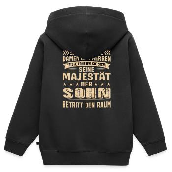 Sohn Geburtstag Sohn Sprüche Sohn Geschenke - Kinder Premium Organic Zip Hoodie - Schwarz - Hinten - AI Model Kid Male (0cm)