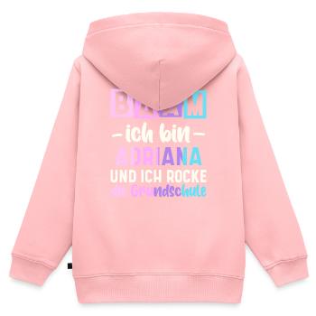 Name Adriana Geschenk Grundschule - Kinder Premium Organic Zip Hoodie - Rosa - Hinten - AI Model Kid Female (0cm)