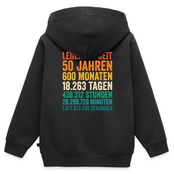 50 Jahre Fünfundvierzigster Geburtstag - Kinder Premium Organic Zip Hoodie - Schwarz - Hinten - AI Model Kid Male (0cm)