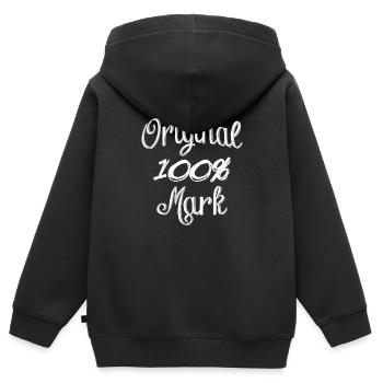 Marque 100% originale - Sweat Premium à capuche zippé enfant bio - noir - Dos - AI Model Kid Male (0cm)