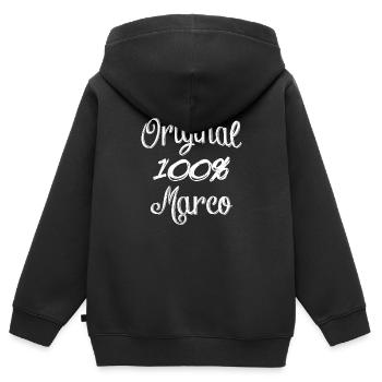 100% Original Marco - Sweat Premium à capuche zippé enfant bio - noir - Dos - AI Model Kid Male (0cm)