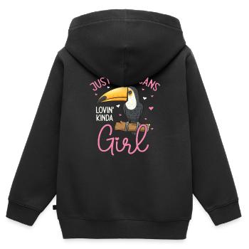Tukan Vogel Regenwald - Kinder Premium Organic Zip Hoodie - Schwarz - Hinten - AI Model Kid Male (0cm)