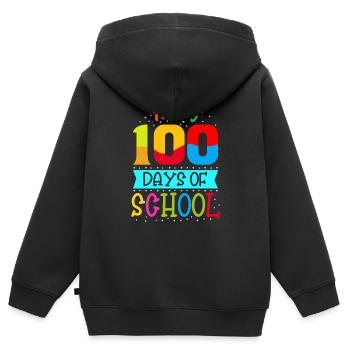 Happy Hundred Days Of School - Kids Premium Organic Zip-up Hoodie - black - Back - AI Model Kid Male (0cm)