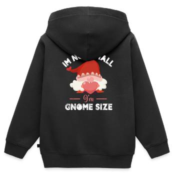 Je ne suis pas petit je suis de taille gnome - Sweat Premium à capuche zippé enfant bio - noir - Dos - AI Model Kid Male (0cm)