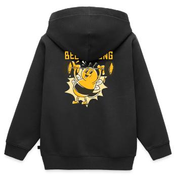 Biene stark - Kinder Premium Organic Zip Hoodie - Schwarz - Hinten - AI Model Kid Male (0cm)