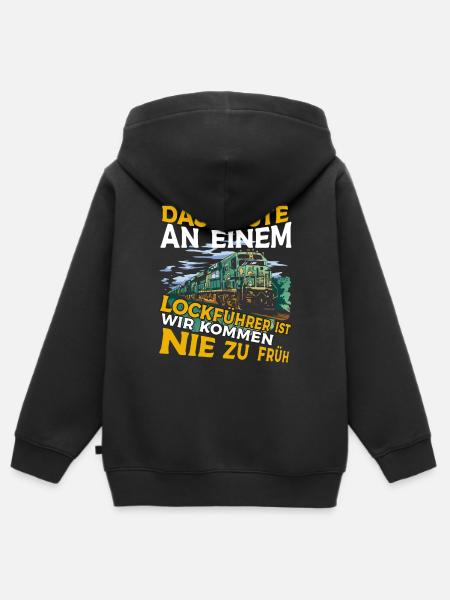 Lockführer Eisenbahn - Kinder Premium Organic Zip Hoodie - Schwarz