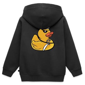 Pirate Rubber Duck Kids Cute Yellow Bath Duckie Du - Kinder Premium Organic Zip Hoodie - Schwarz - Hinten - AI Model Kid Male (0cm)
