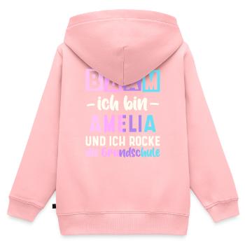 Name Amelia Geschenk Grundschule - Kinder Premium Organic Zip Hoodie - Rosa - Hinten - AI Model Kid Female (0cm)