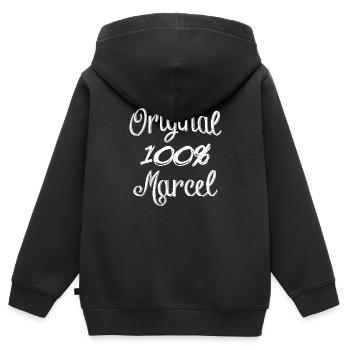 100% Original Marcel - Sweat Premium à capuche zippé enfant bio - noir - Dos - AI Model Kid Male (0cm)