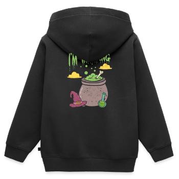 Ich schmelze lustig Halloween Hexe Grün Pool Lehre - Kinder Premium Organic Zip Hoodie - Schwarz - Hinten - AI Model Kid Male (0cm)