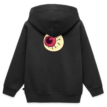 Spooky Scary Eyeball Funny Halloween Party Night - Sweat Premium à capuche zippé enfant bio - noir - Dos - AI Model Kid Male (0cm)