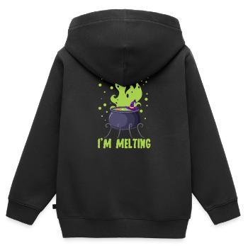 Ich schmelze lustig Halloween Hexe Grün Pool Lehre - Kinder Premium Organic Zip Hoodie - Schwarz - Hinten - AI Model Kid Male (0cm)
