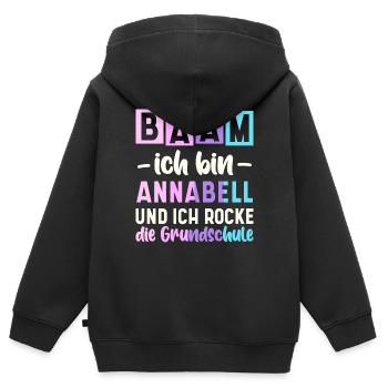 Name Annabell Geschenk Grundschule - Kinder Premium Organic Zip Hoodie - Schwarz - Hinten - AI Model Kid Male (0cm)