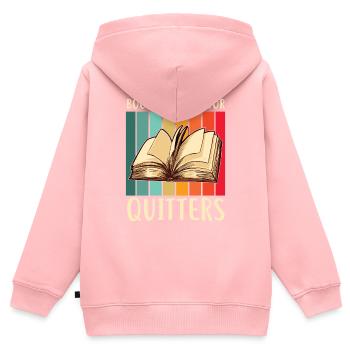 Lesezeichen sind für Quitters Buchliebhaber - Kinder Premium Organic Zip Hoodie - Rosa - Hinten - AI Model Kid Female (0cm)