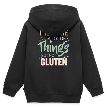 Dinge tolerieren, aber nicht glutenfrei Zöliakie - Kinder Premium Organic Zip Hoodie - Schwarz - Hinten - AI Model Kid Male (0cm)