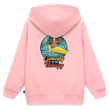 Kanufahren ist meine Therapie - Kinder Premium Organic Zip Hoodie - Rosa - Hinten - AI Model Kid Female (0cm)