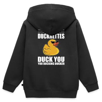 Canard en caoutchouc Canard jaune Canard de bain J’ai Duc - Sweat Premium à capuche zippé enfant bio - noir - Dos - AI Model Kid Male (0cm)