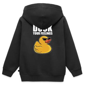 Yellow Bath Duckie Duckling Cool Rubber Duck Your - Kinder Premium Organic Zip Hoodie - Schwarz - Hinten - AI Model Kid Male (0cm)