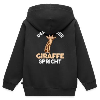 Giraffe Giraffen - Kinder Premium Organic Zip Hoodie - Schwarz - Hinten - AI Model Kid Male (0cm)