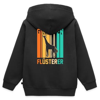 Giraffe Giraffen - Kinder Premium Organic Zip Hoodie - Schwarz - Hinten - AI Model Kid Male (0cm)
